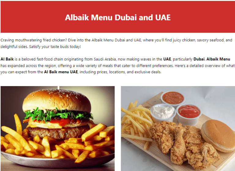 Albaik Menu With Price 2026