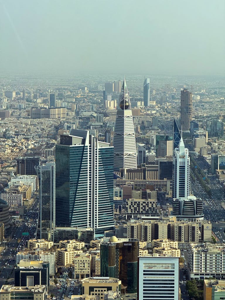 Aerial view of Riyadh's skyline.